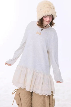 Retro Lace Knit Top