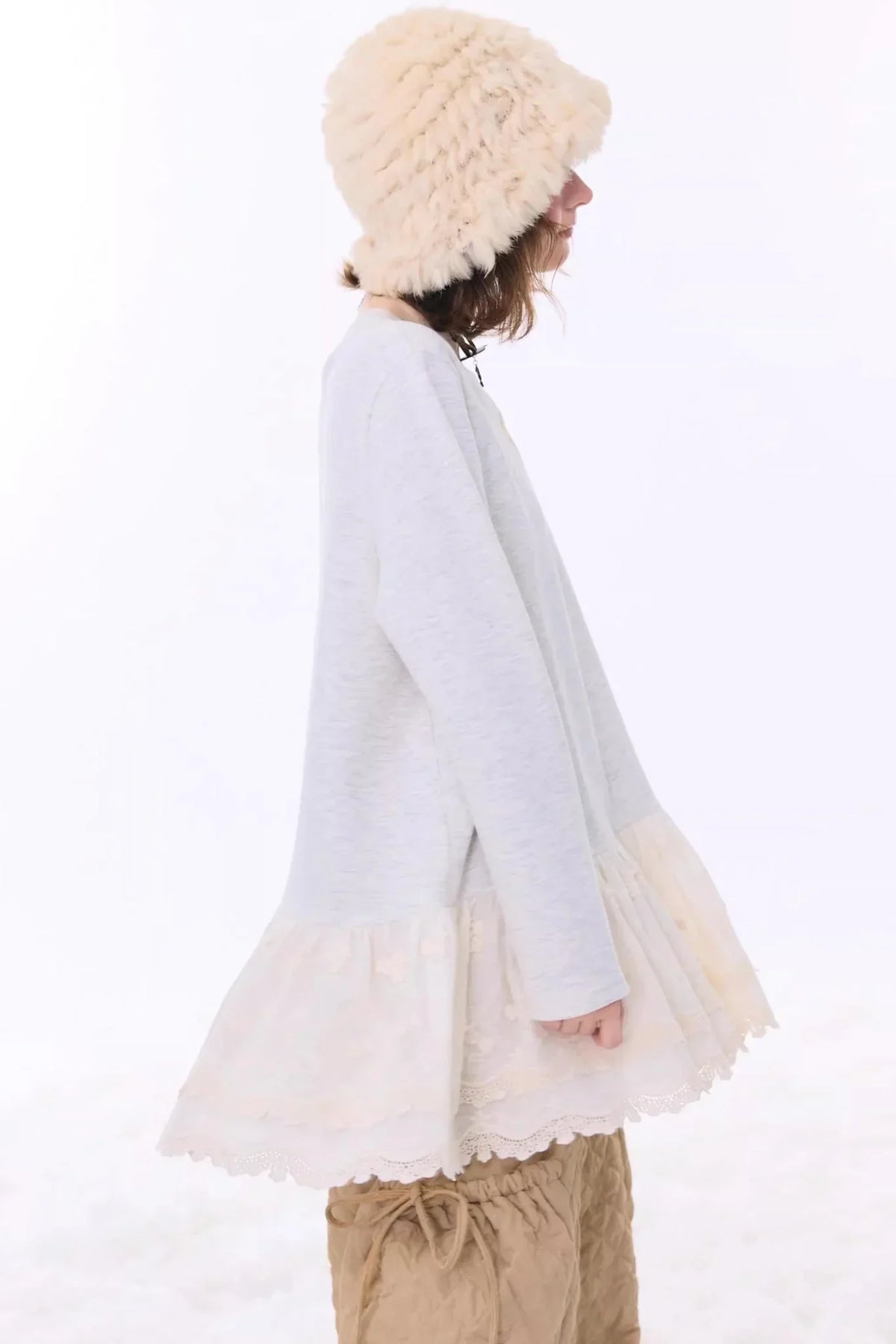 Retro Lace Knit Top