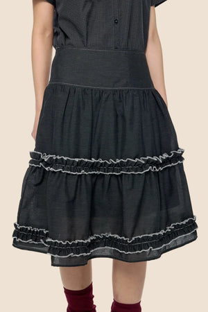 Retro Lace Pleated Skirt