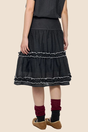Retro Lace Pleated Skirt