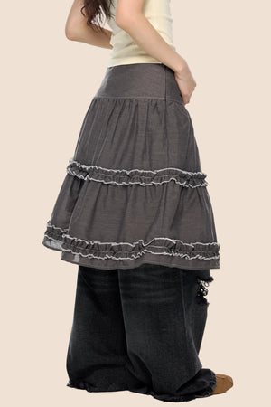 Retro Lace Pleated Skirt