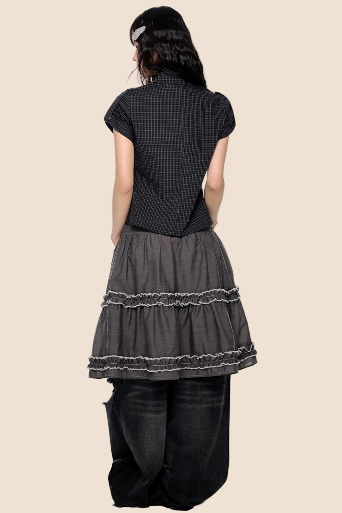 Retro Lace Pleated Skirt