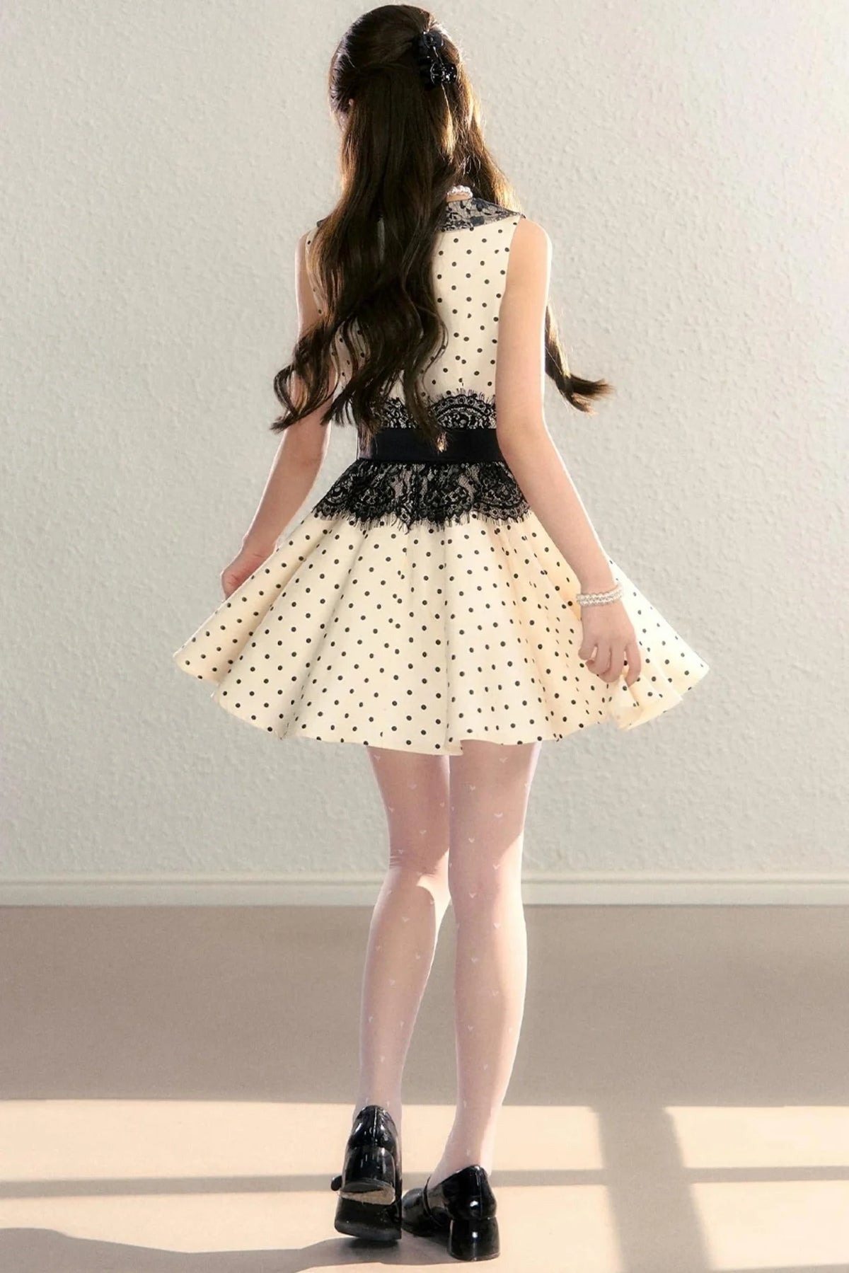 Retro Lace Polka Dot Dress