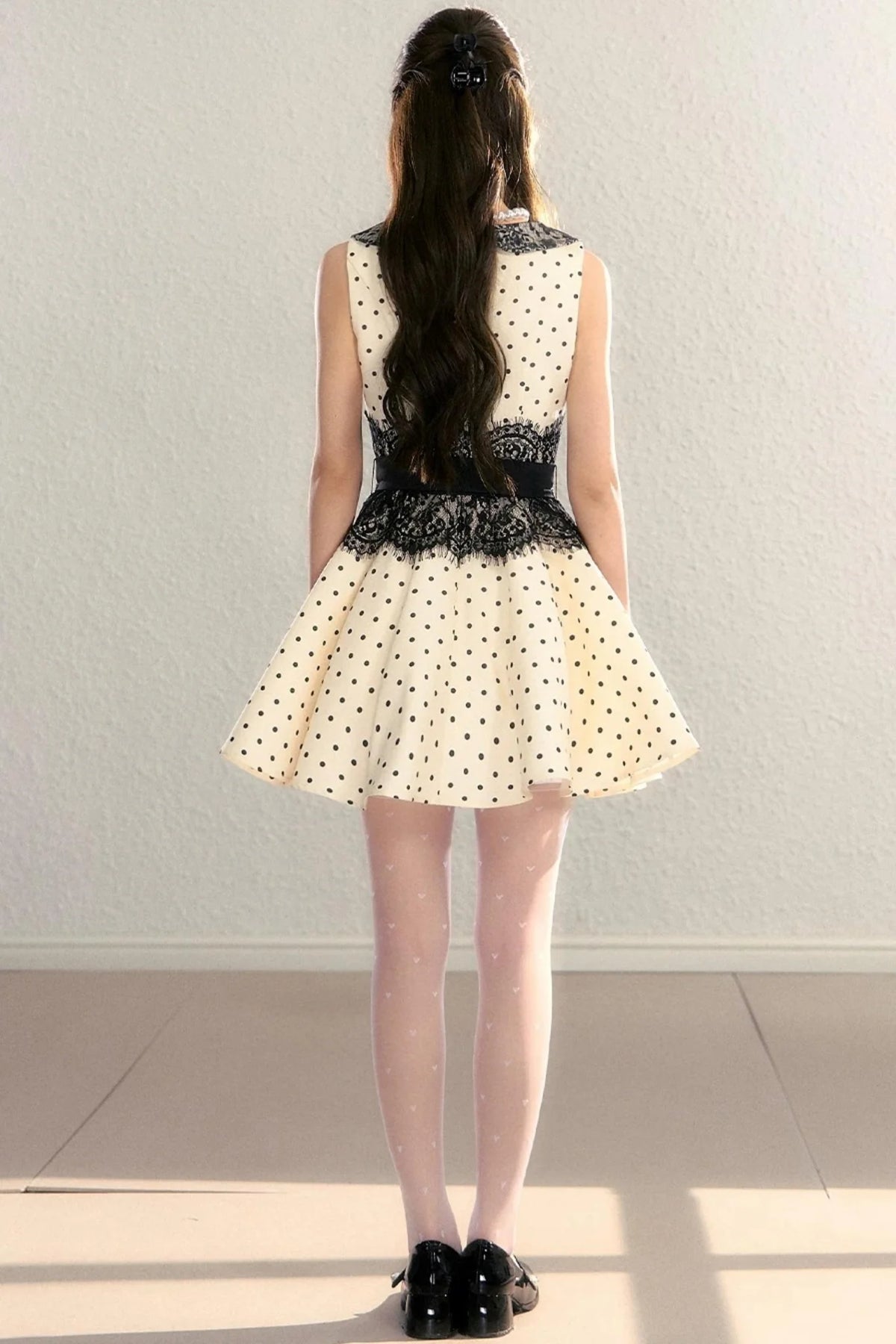 Retro Lace Polka Dot Dress