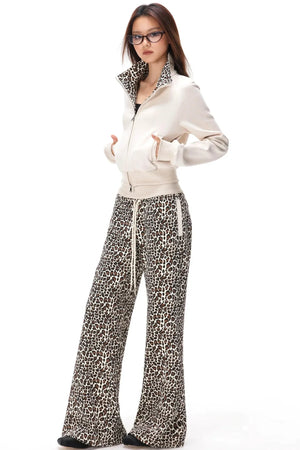 Retro Leopard Patchwork Jacket Set-Up
