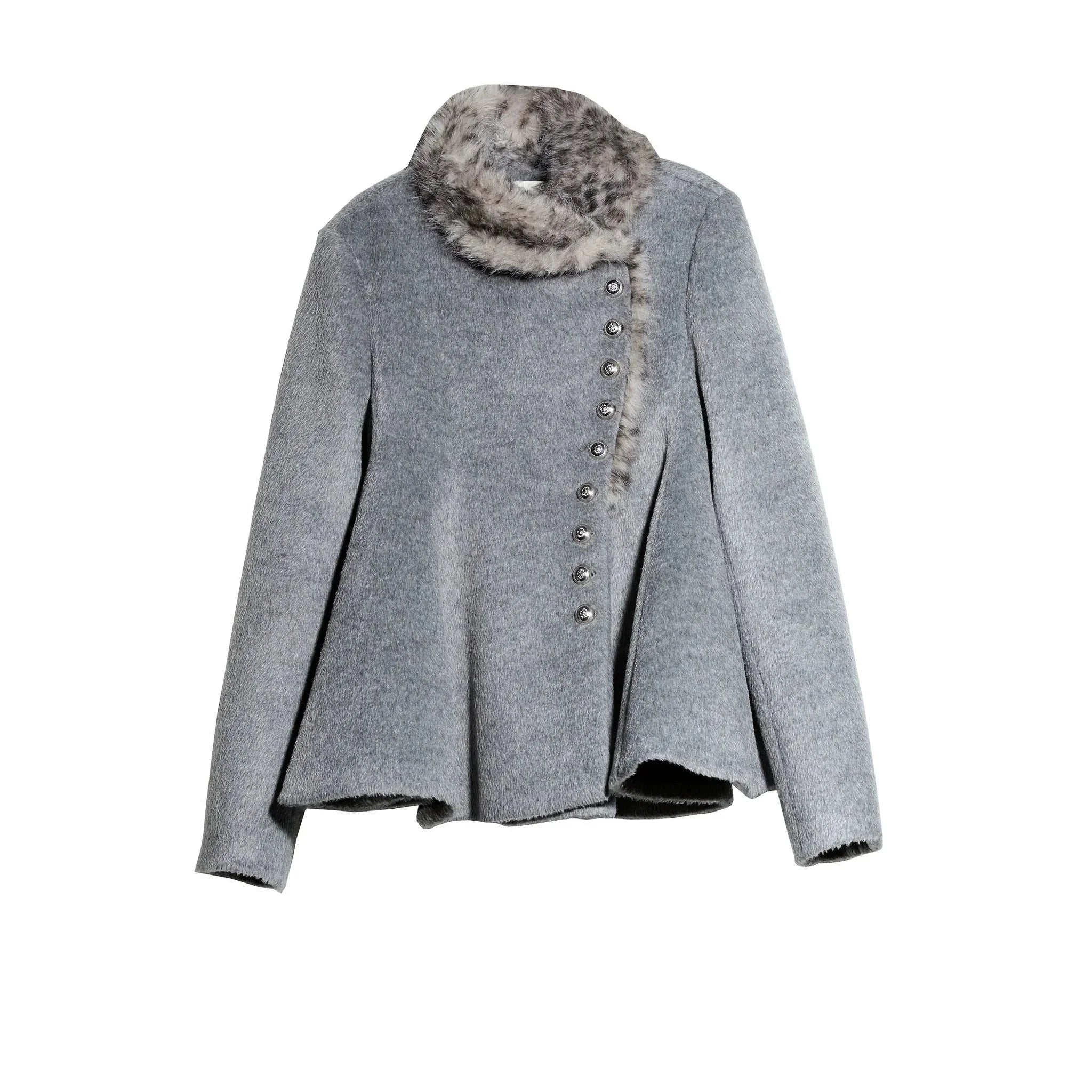 Retro Leopard Print Wool Jacket