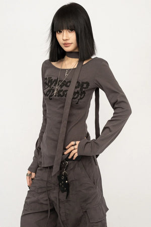 Retro Letter Print Top