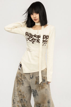 Retro Letter Print Top