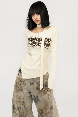 Retro Letter Print Top