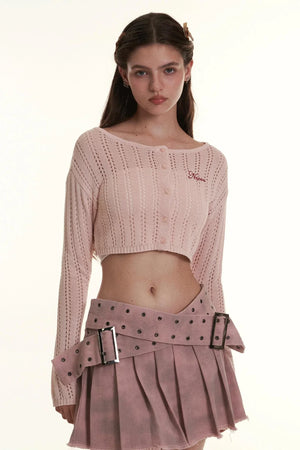 Retro Long Sleeve Short Cardigan Sweater