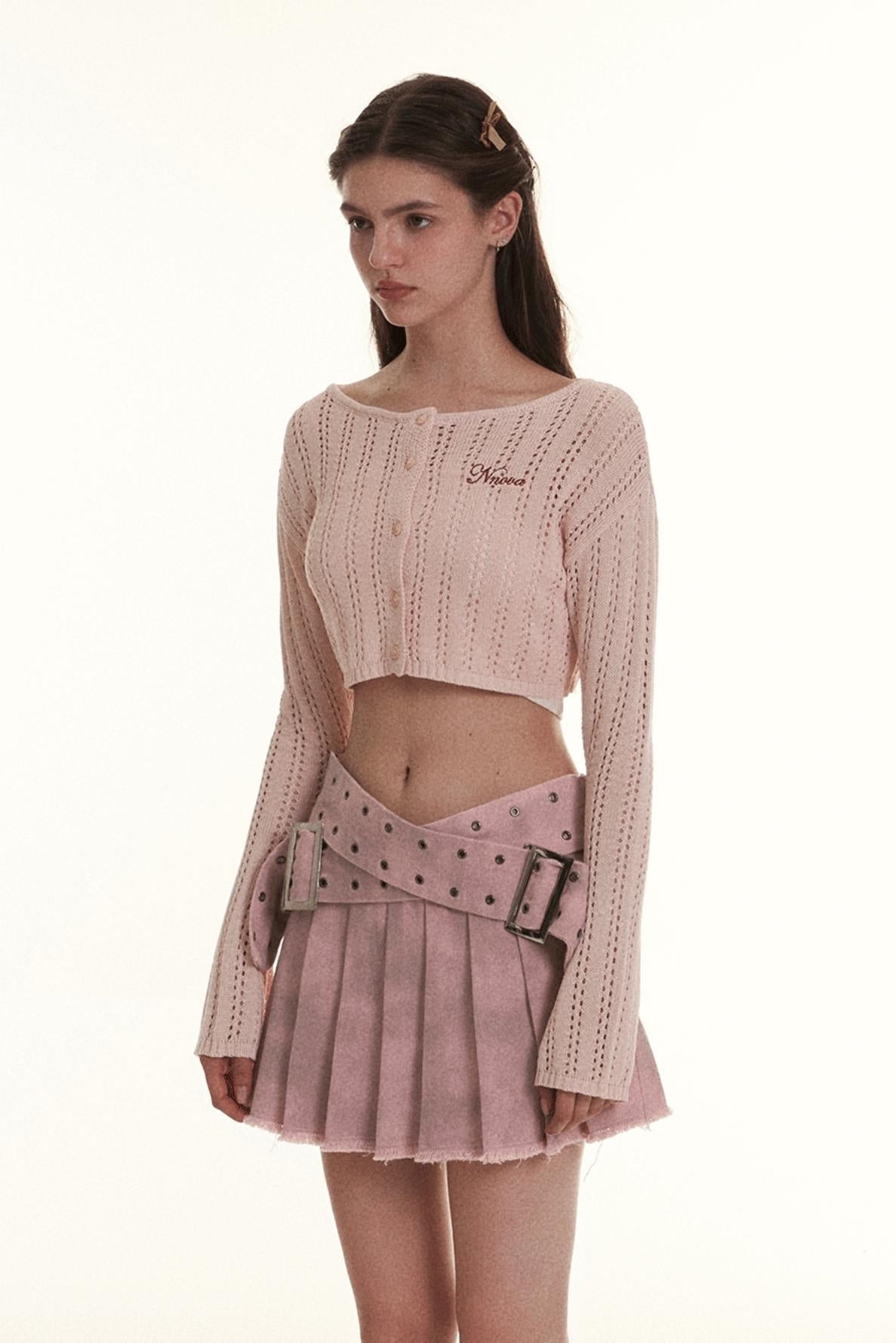 Retro Long Sleeve Short Cardigan Sweater