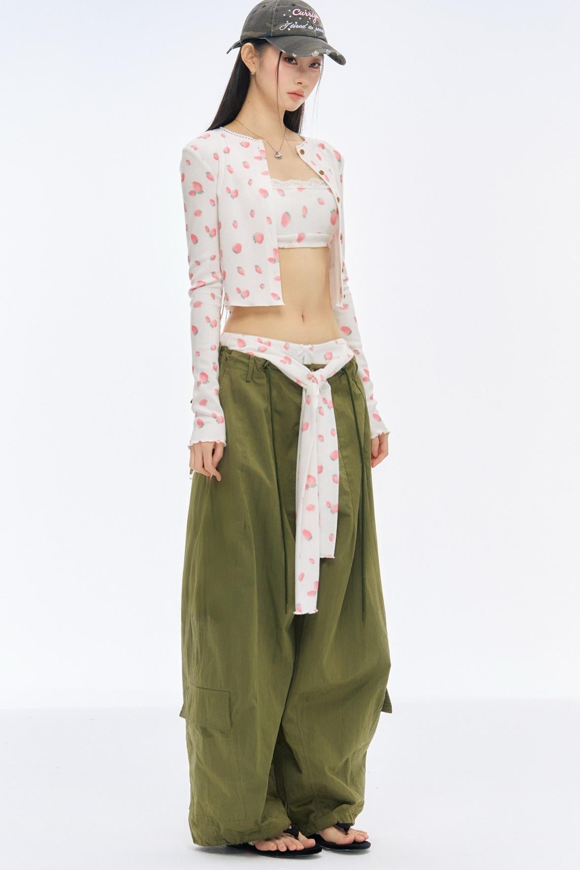 Retro Loose Low-Rise Cargo Pants