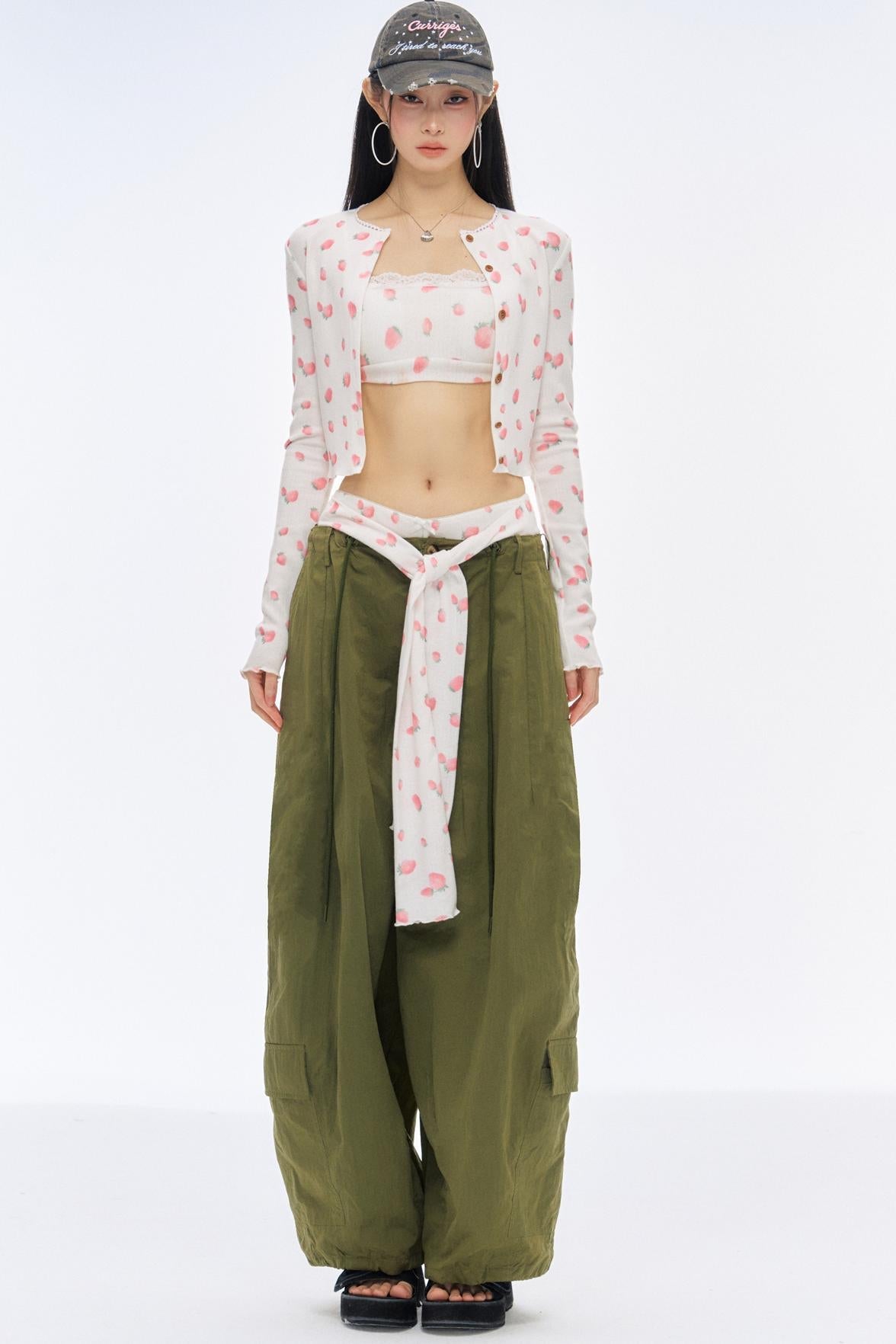 Retro Loose Low-Rise Cargo Pants