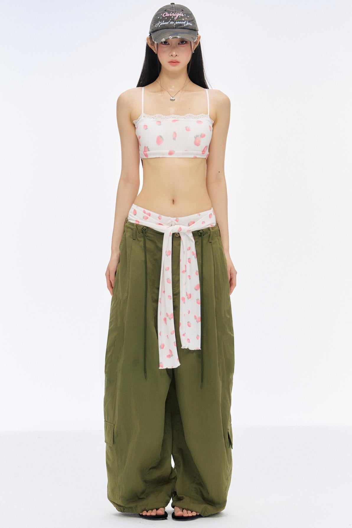 Retro Loose Low-Rise Cargo Pants