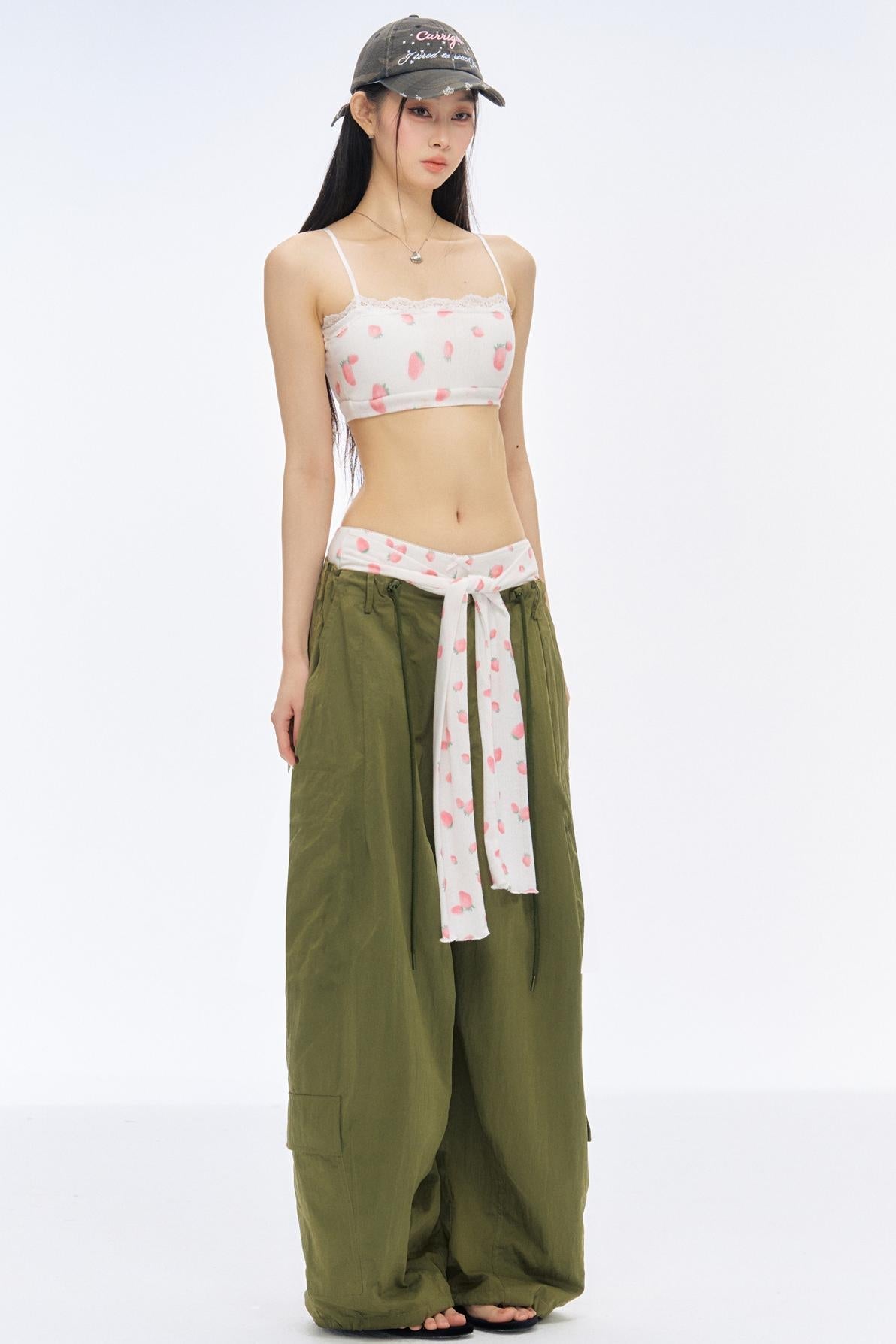 Retro Loose Low-Rise Cargo Pants