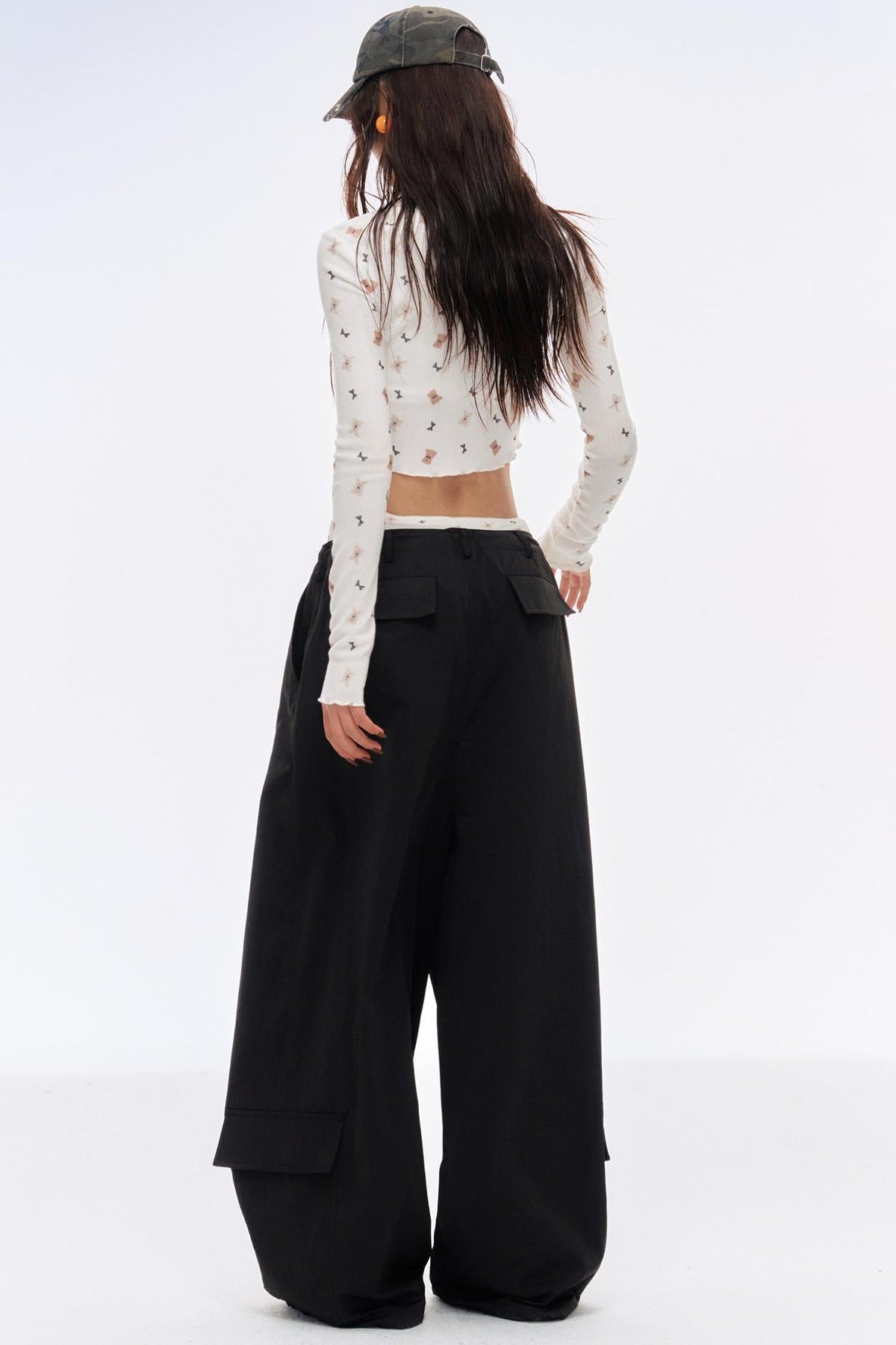 Retro Loose Low-Rise Cargo Pants