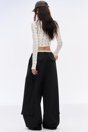 Retro Loose Low-Rise Cargo Pants