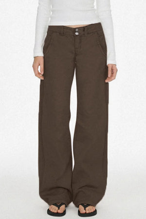 Retro Low-Waist Denim Pants