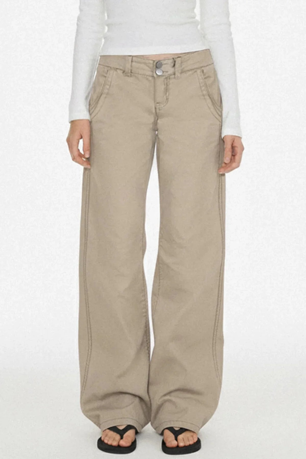 Retro Low-Waist Denim Pants
