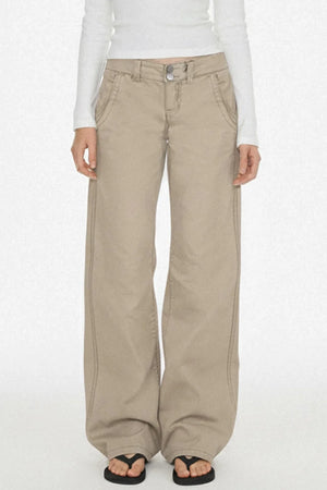 Retro Low-Waist Denim Pants