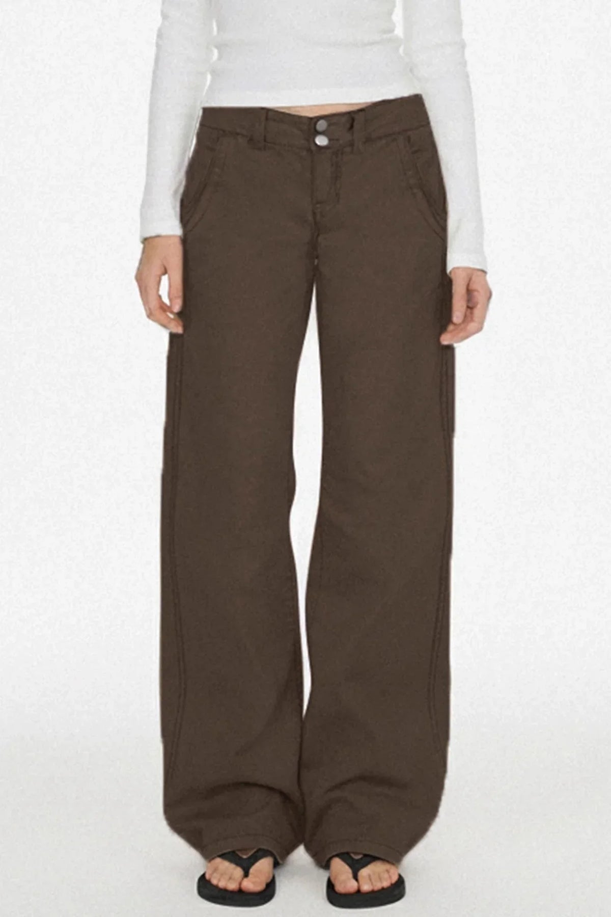Retro Low-Waist Denim Pants