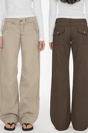 Retro Low-Waist Denim Pants