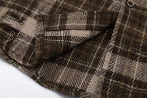 Retro Maillard plaid shirt
