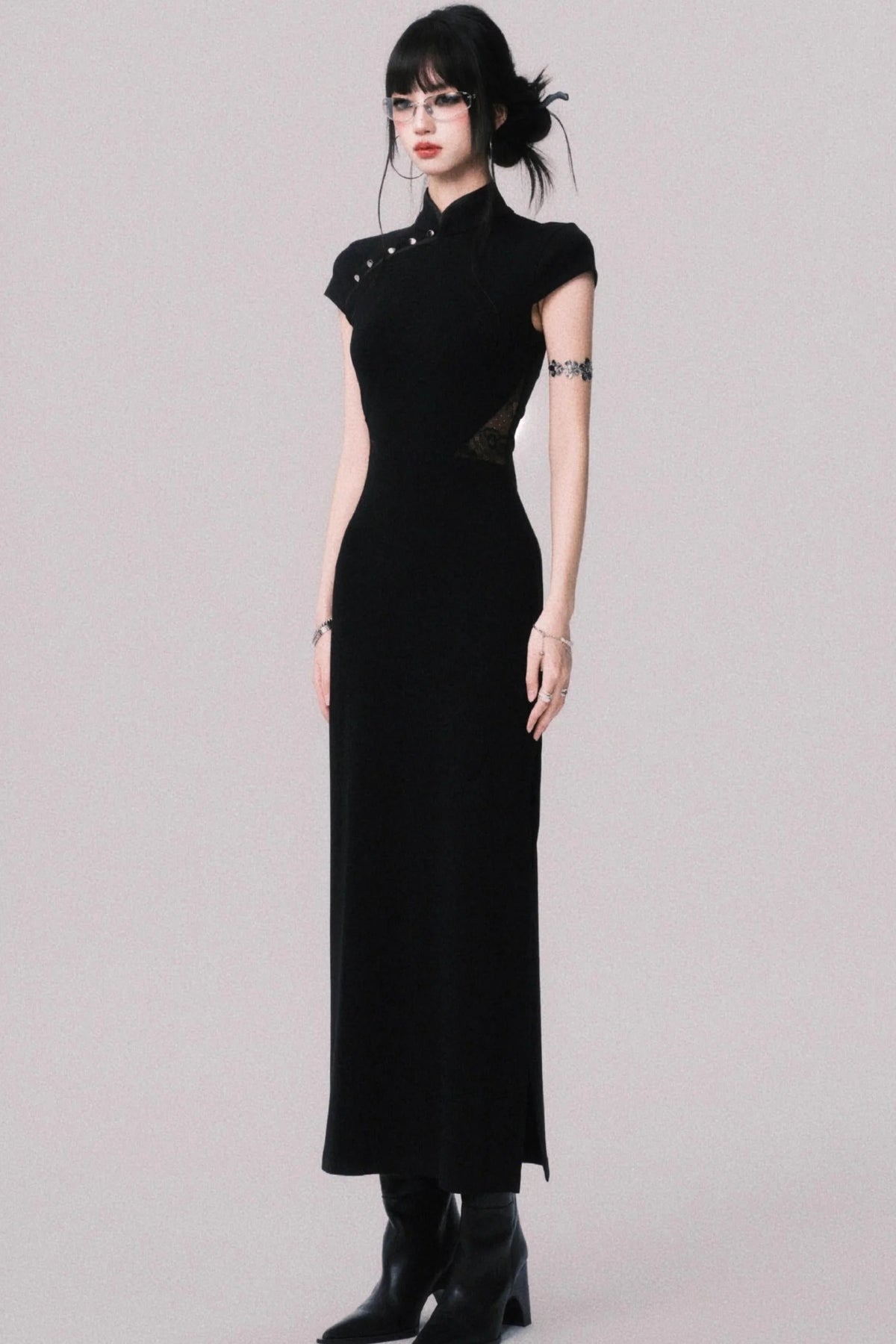 Retro Mermaid Lace Cheongsam Dress