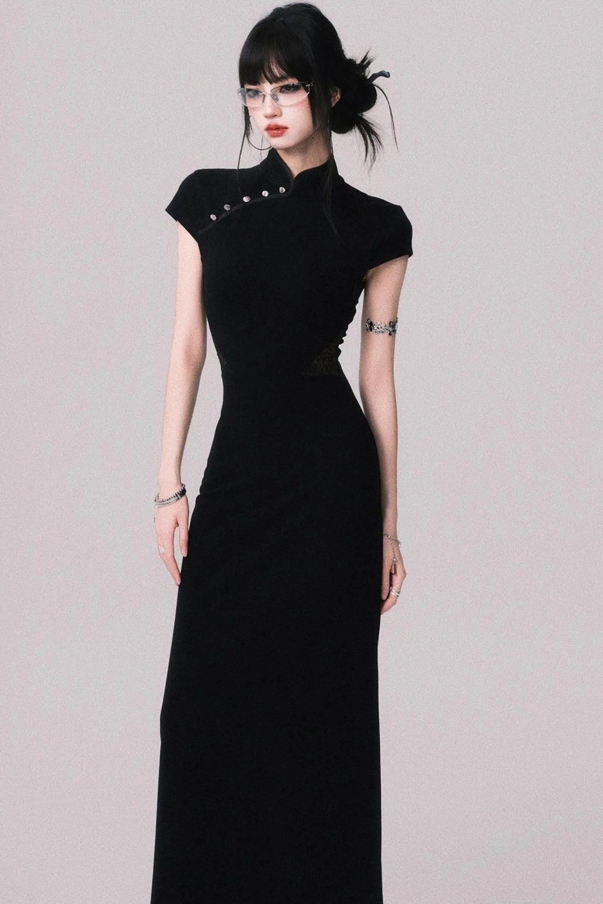 Retro Mermaid Lace Cheongsam Dress