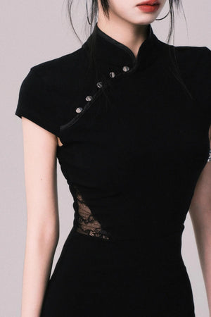 Retro Mermaid Lace Cheongsam Dress