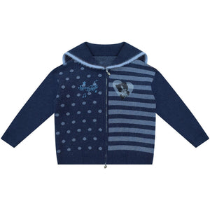 Retro Navy Collar Cardigan Jacket