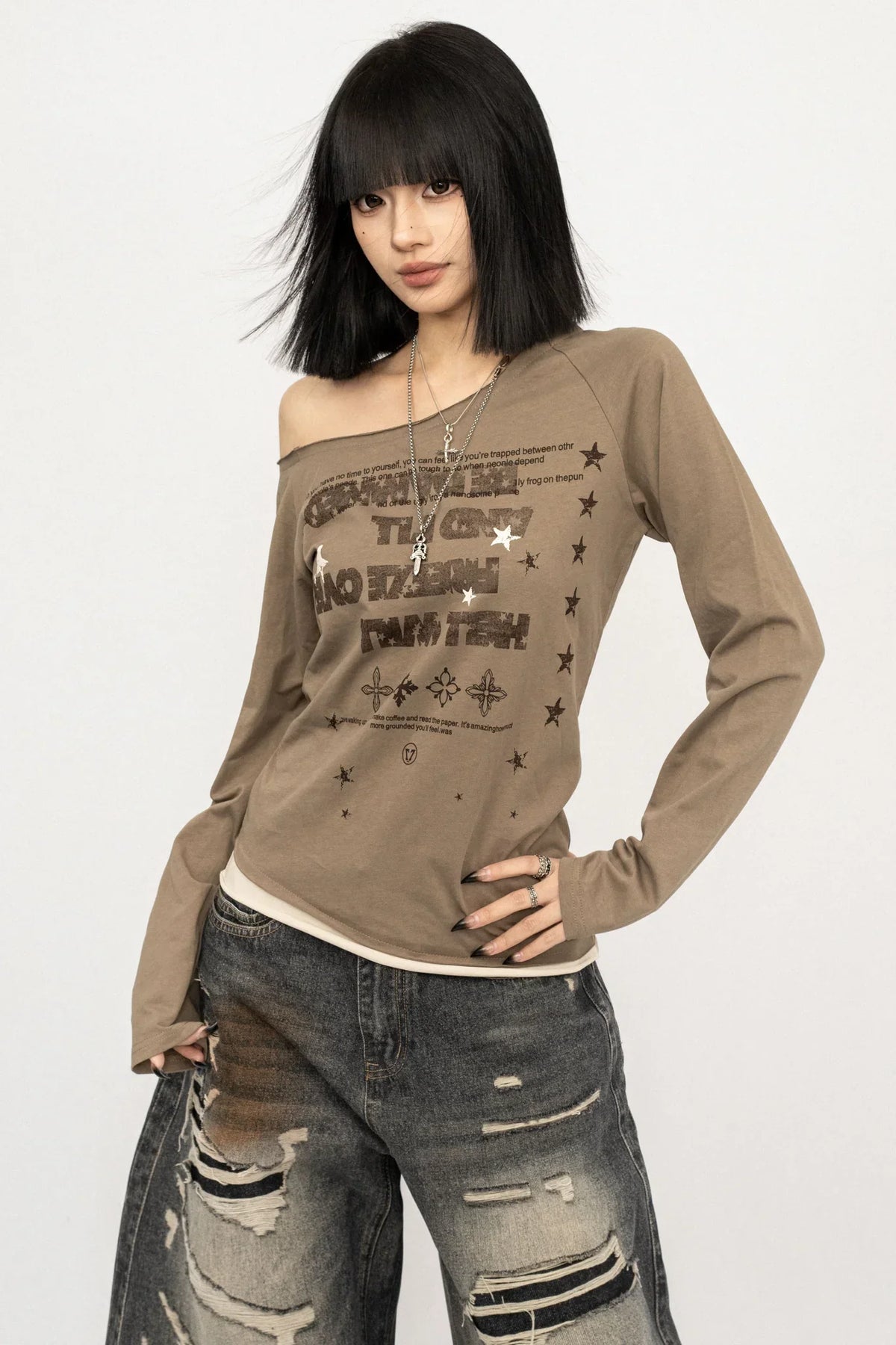 Retro Off-Shoulder Black Blouse