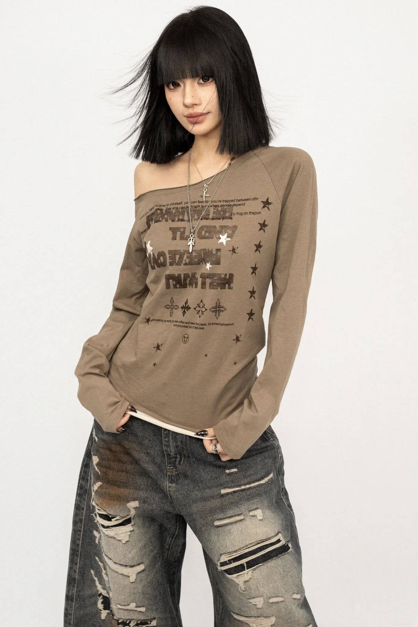 Retro Off-Shoulder Black Blouse