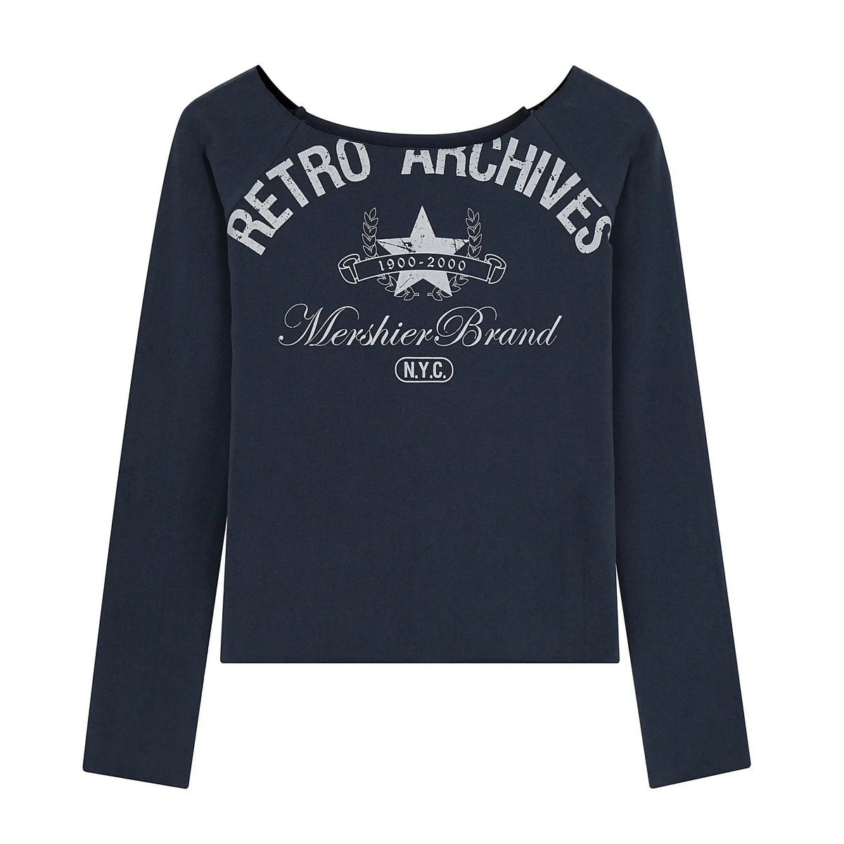 Retro Off-Shoulder Letter Top