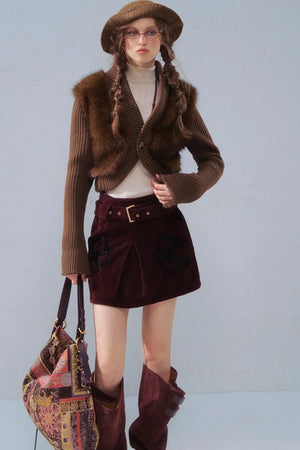 Retro Patchwork Knit Jacket