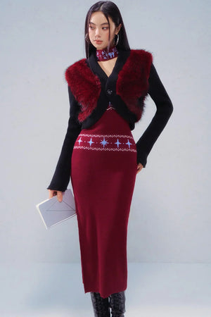 Retro Patchwork Knit Jacket