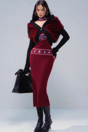 Retro Patchwork Knit Jacket
