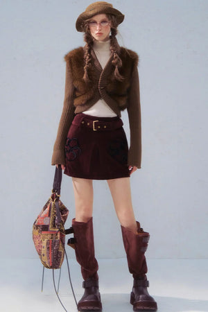 Retro Patchwork Knit Jacket