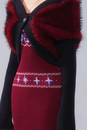Retro Patchwork Knit Jacket