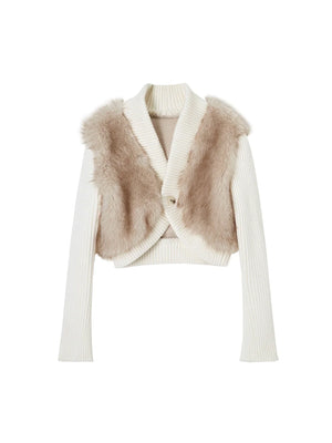Retro Patchwork Knit Jacket
