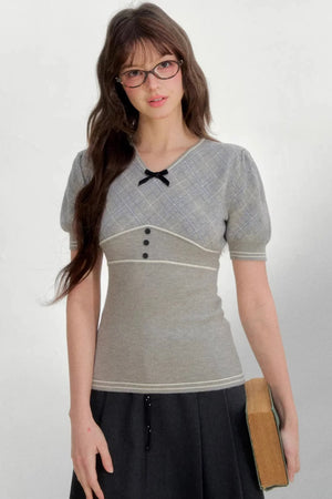 Retro Patterned Knitted Top