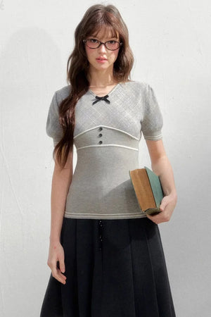Retro Patterned Knitted Top