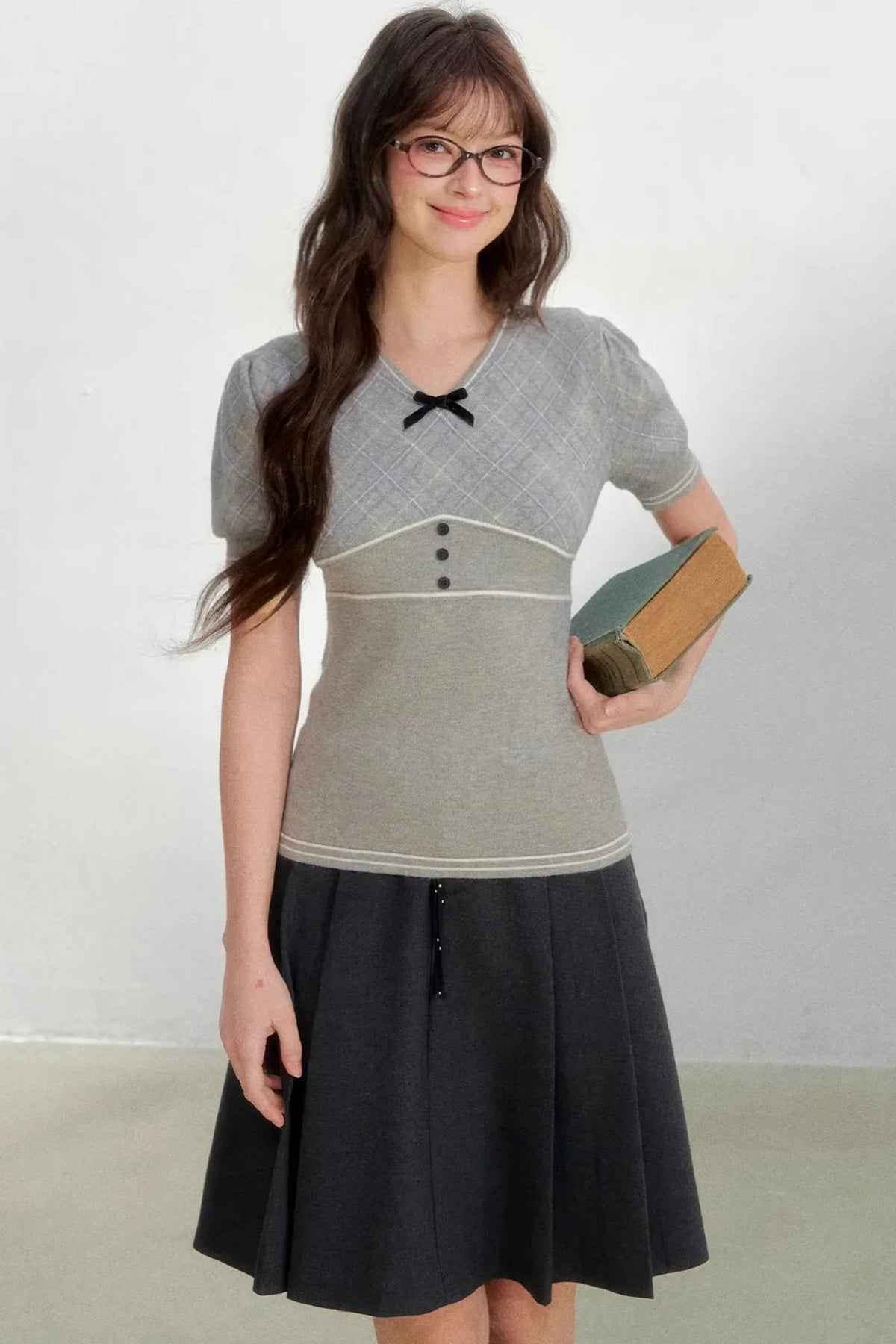 Retro Patterned Knitted Top