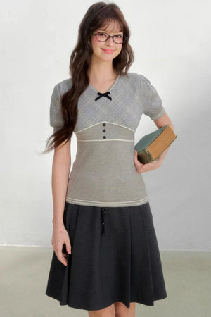 Retro Patterned Knitted Top