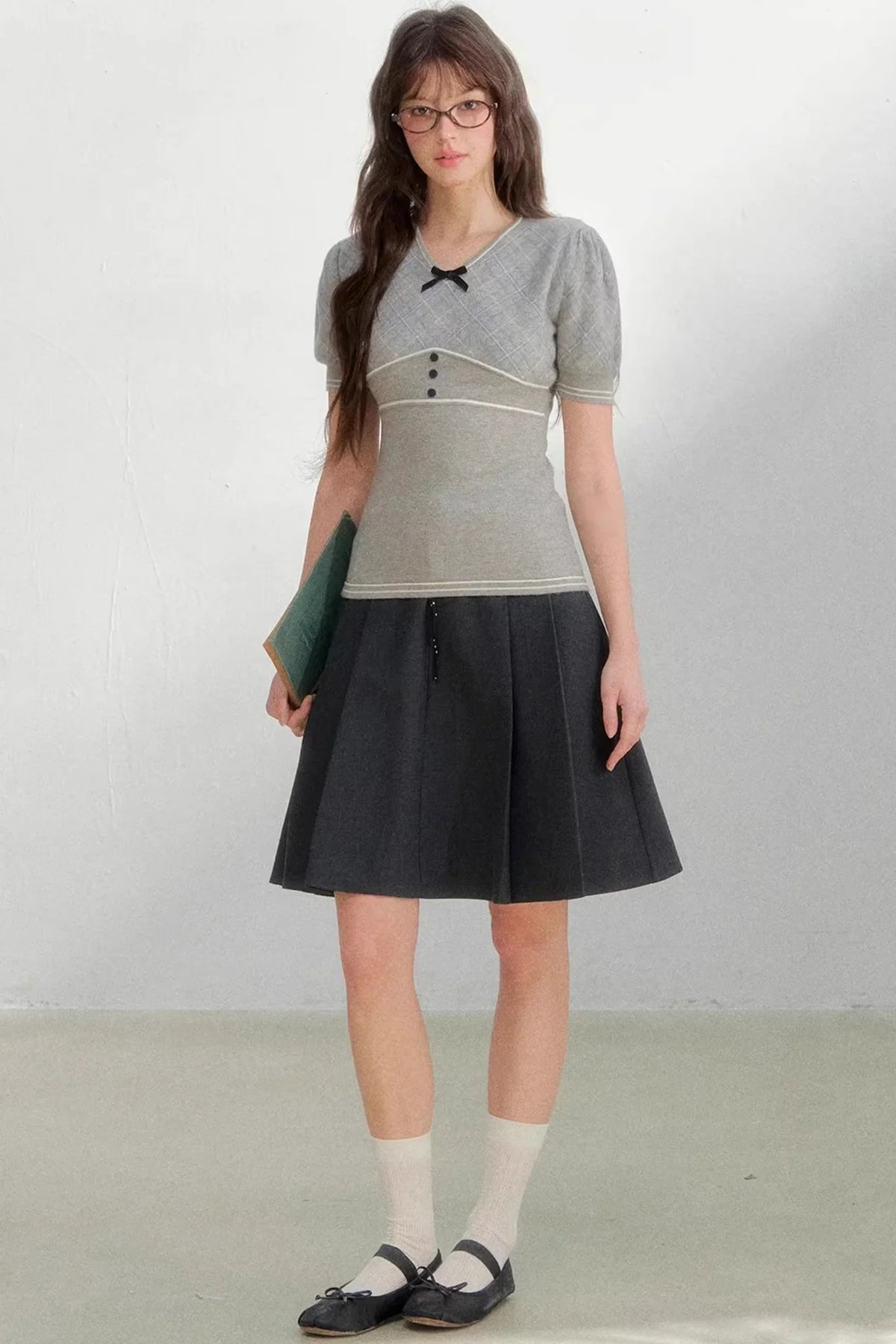 Retro Patterned Knitted Top