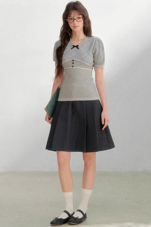 Retro Patterned Knitted Top