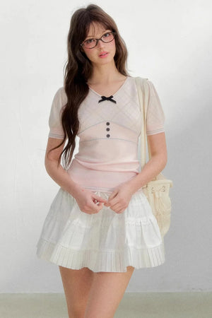 Retro Patterned Knitted Top