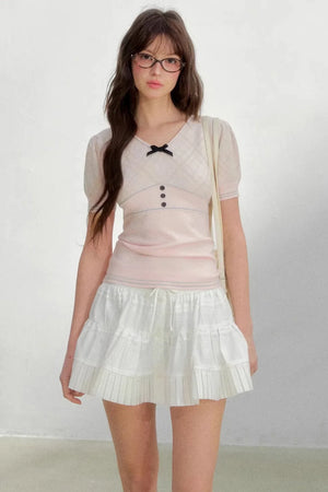 Retro Patterned Knitted Top