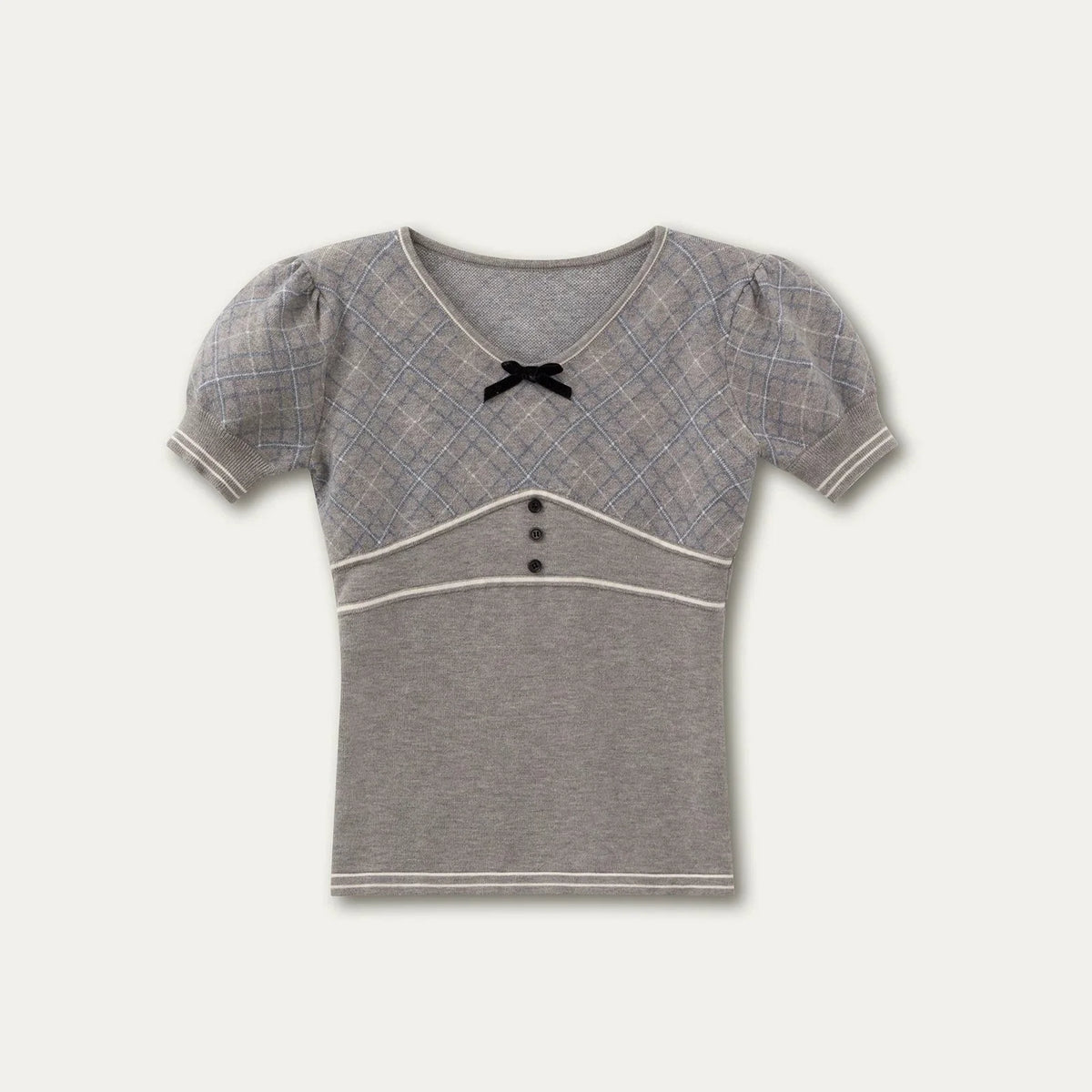 Retro Patterned Knitted Top