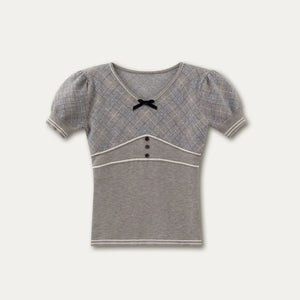 Retro Patterned Knitted Top
